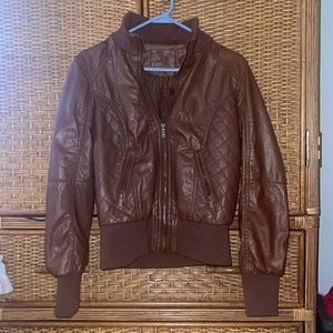 Brown faux leather jacket